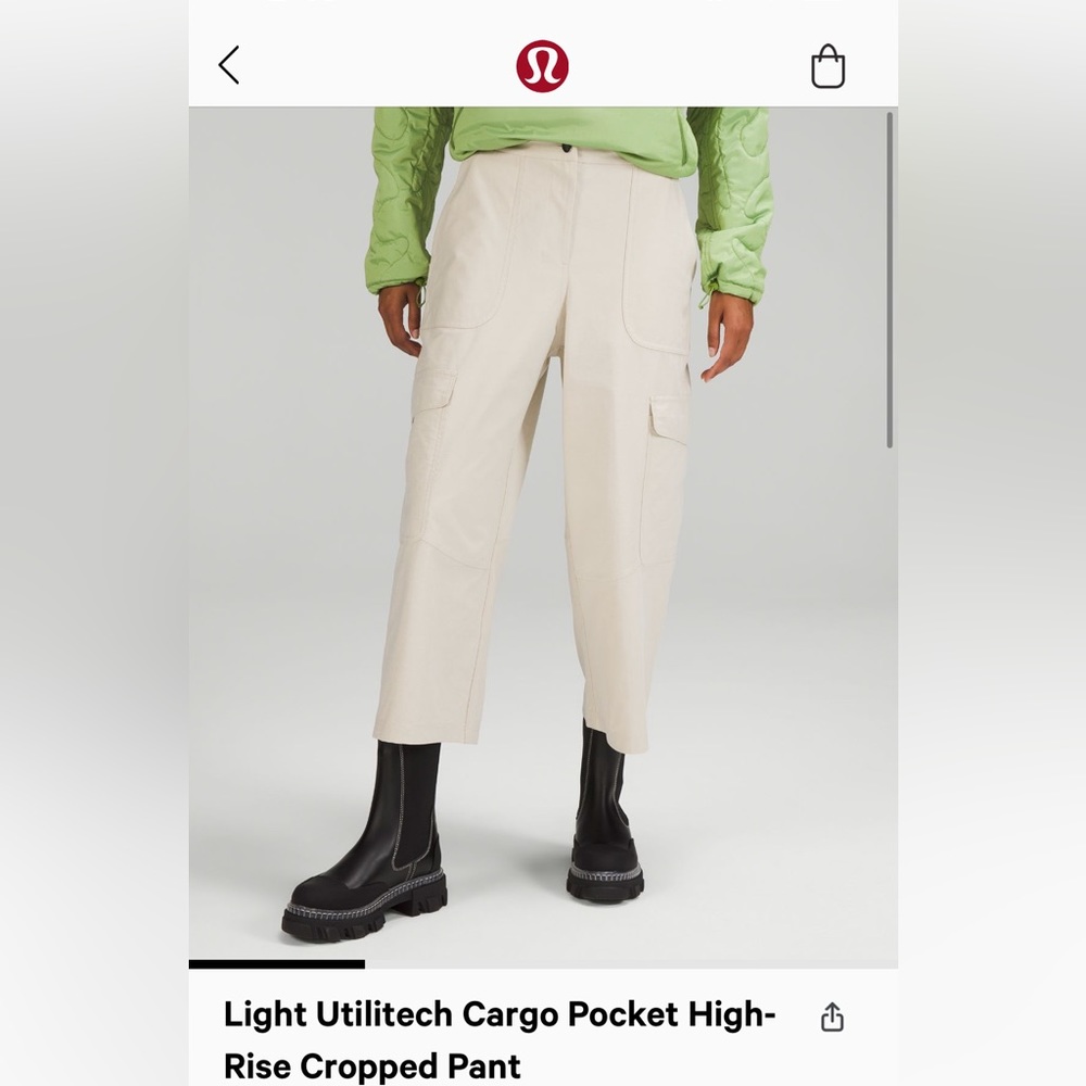 Lululemon light utilitech cargo pocket high-rise cropped pants